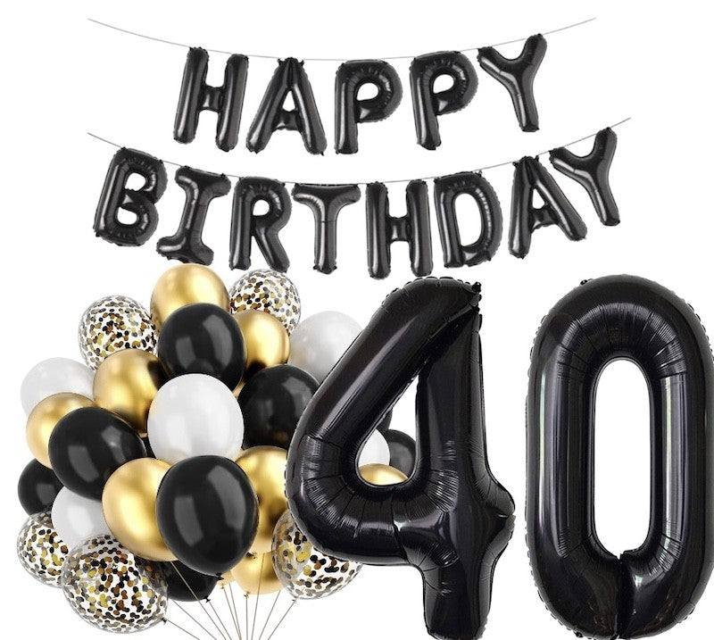 Sort Bursdagspakke, 40 år