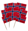 Norske Flagg Kakeflagg, 20 stk