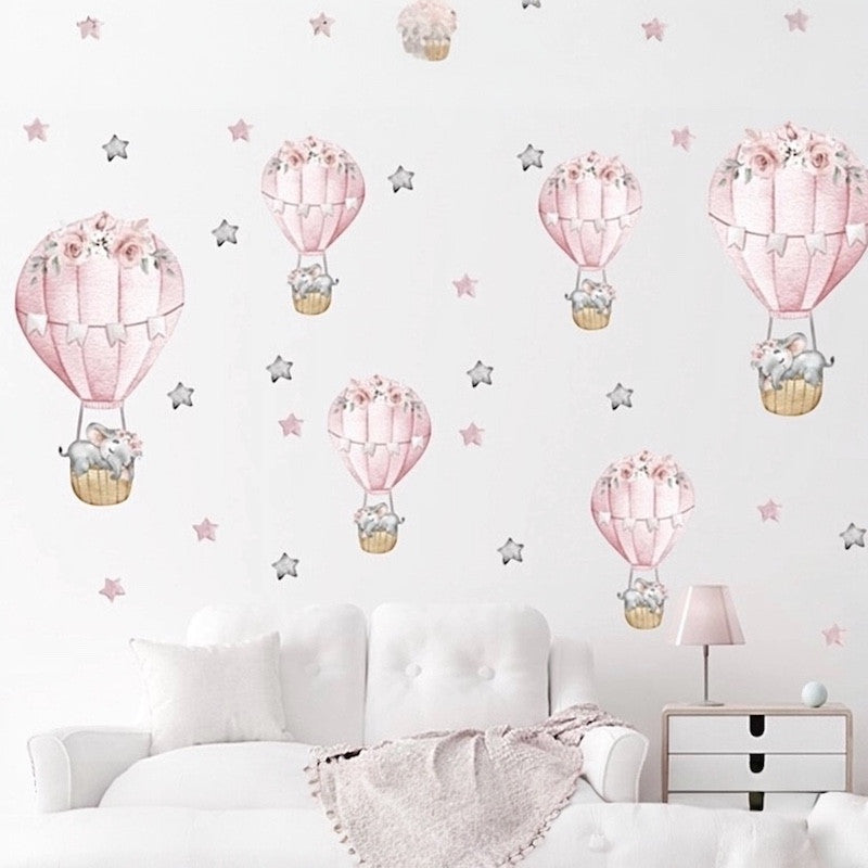Rosa Luftballonger med Elefanter