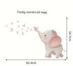 Elefant med Rosa Sommerfugler