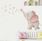 Elefant med Rosa Sommerfugler