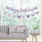 Lavendel Sommerfugl Bursdagsbanner