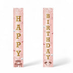 Hengende Bursdagsbanner, Rosa & Gull