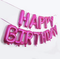 Mørkerosa Happy Birthday Foliebanner