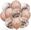Liten Rose Gold Ballongbukett, 10 stk