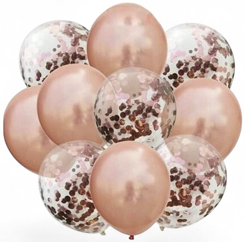Liten Rose Gold Ballongbukett, 10 stk