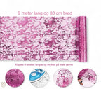 Rosa Glitter Bordløper, 9 meter