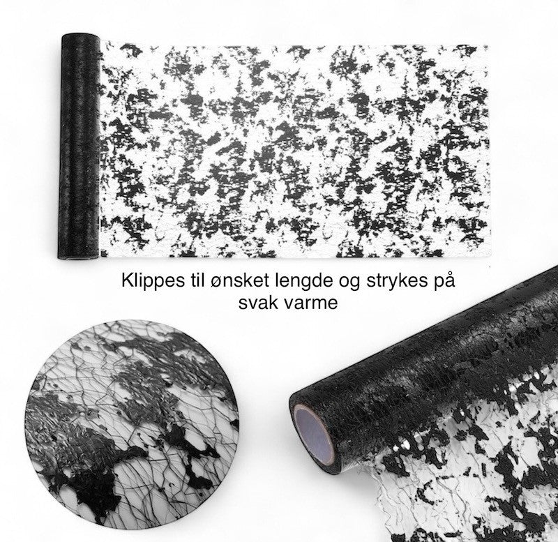 Sort Glitter Bordløper, 9 meter