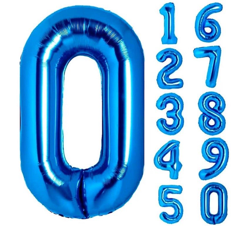 Mellomblå Tallballonger, 1 meter høye