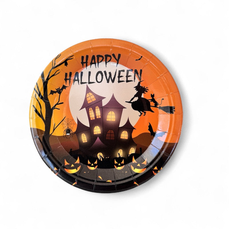 Halloween Papptallerkener, 18 cm