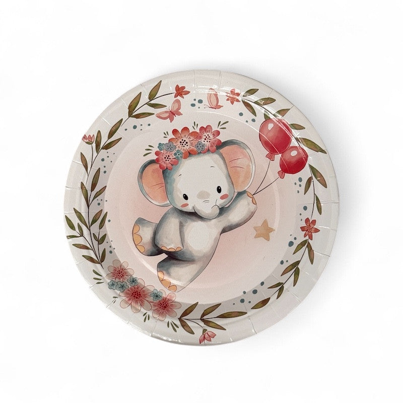 Liten Elefant Papptallerkner, 18 cm