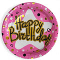 Happy Birthday Papptallerkner, 23 cm