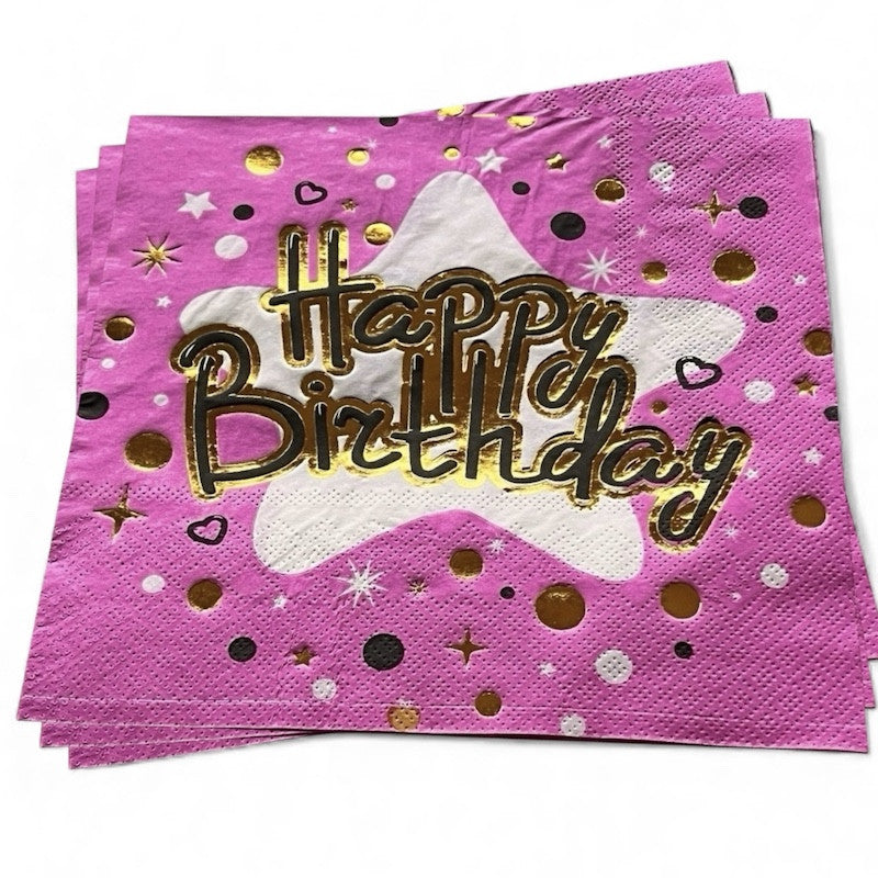 Happy Birthday Papirservietter