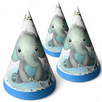 Blå Elefant Papphatter, 6 stk