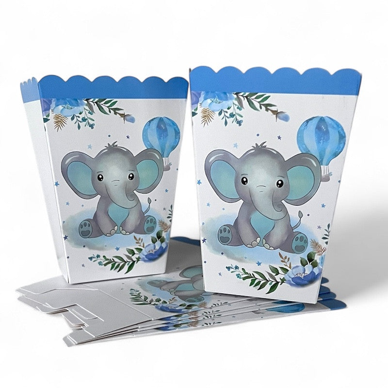 Blå Elefant Popkornbegre, 6 stk