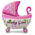 Stor ´Baby Girl`Folieballong