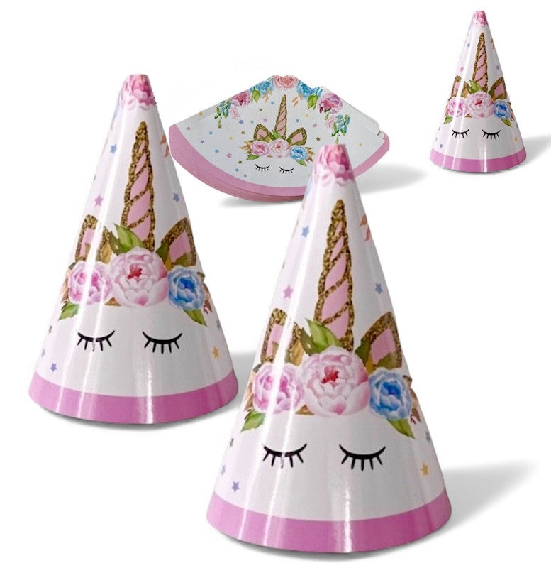 Enhjørning Papphatter, 16 stk