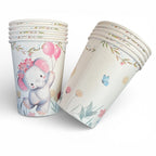 Liten Elefant Pappkopper, 10 stk