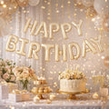 Kremfarget Happy Birthday Foliebanner