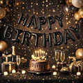 Sort Happy Birthday Foliebanner
