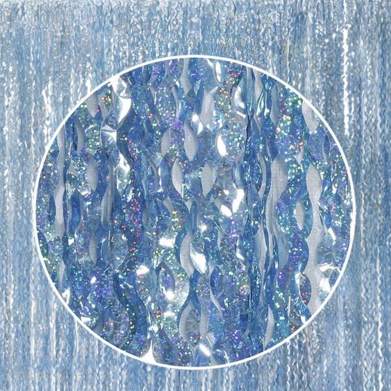 Blå Shimmer Glittergardin