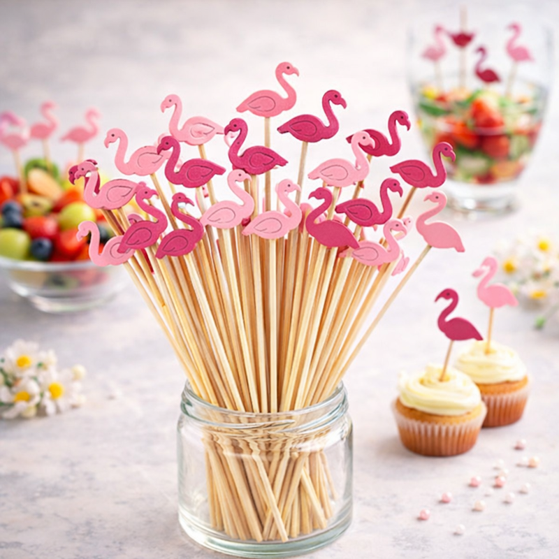 Bambus dekorpinner, Flamingo