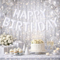 Hvit Happy Birthday Foliebanner