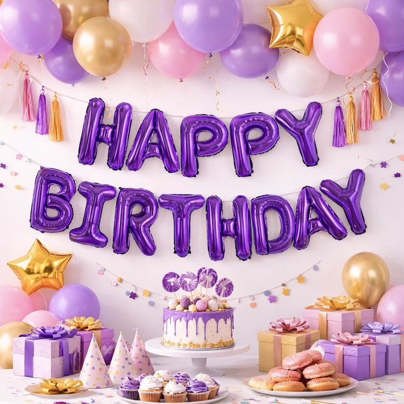 Lilla Happy Birthday Foliebanner