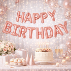 Rose Gold Happy Birthday Foliebanner
