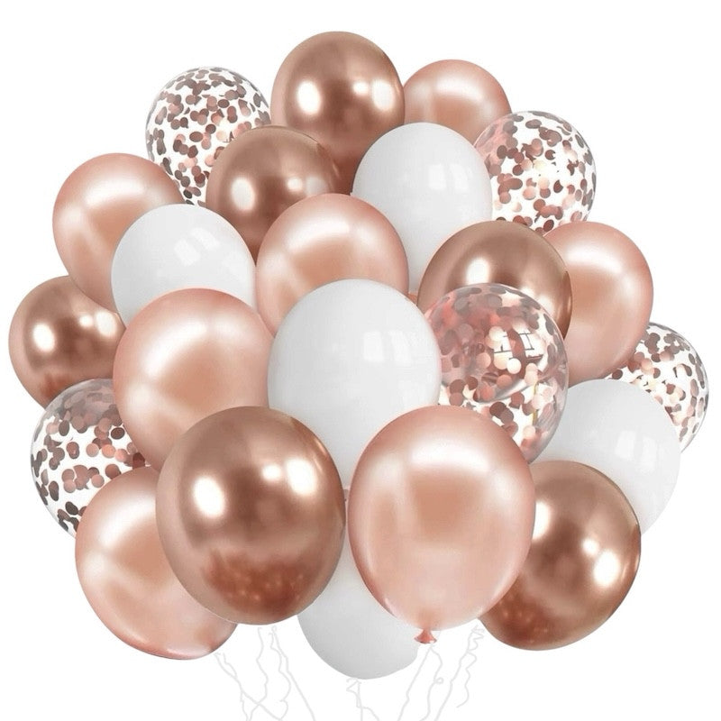 Rose Gold Ballongbukett, 40 stk