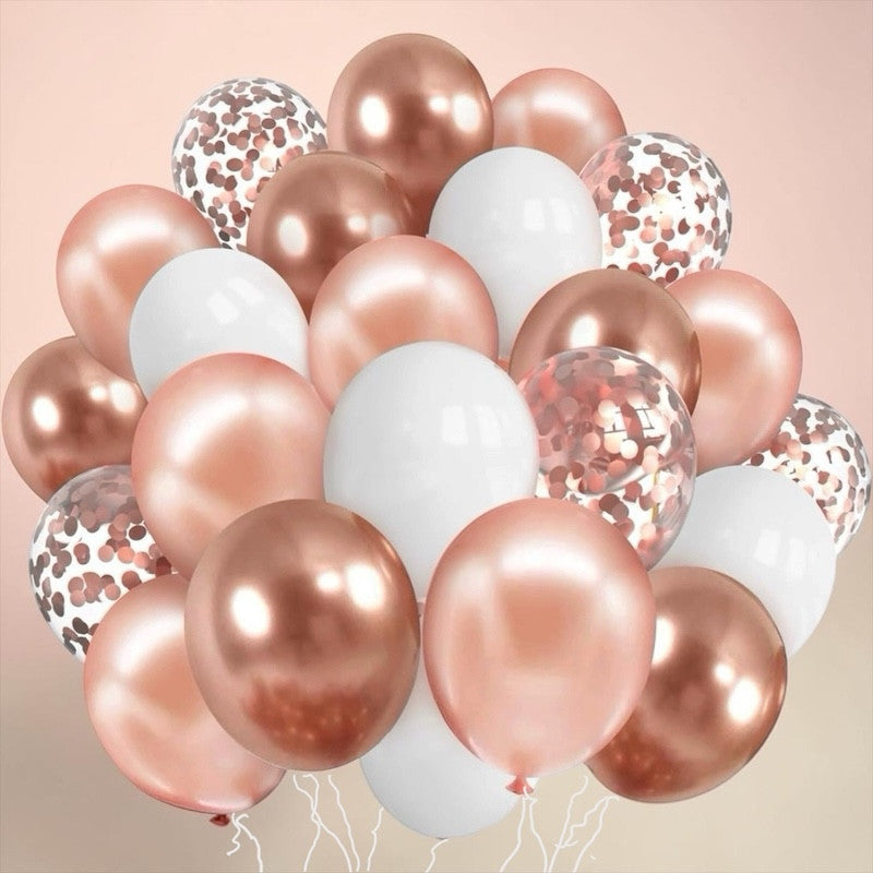 Rose Gold Ballongbukett, 40 stk