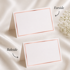 Hvite Bordkort med Rose Gold Bord