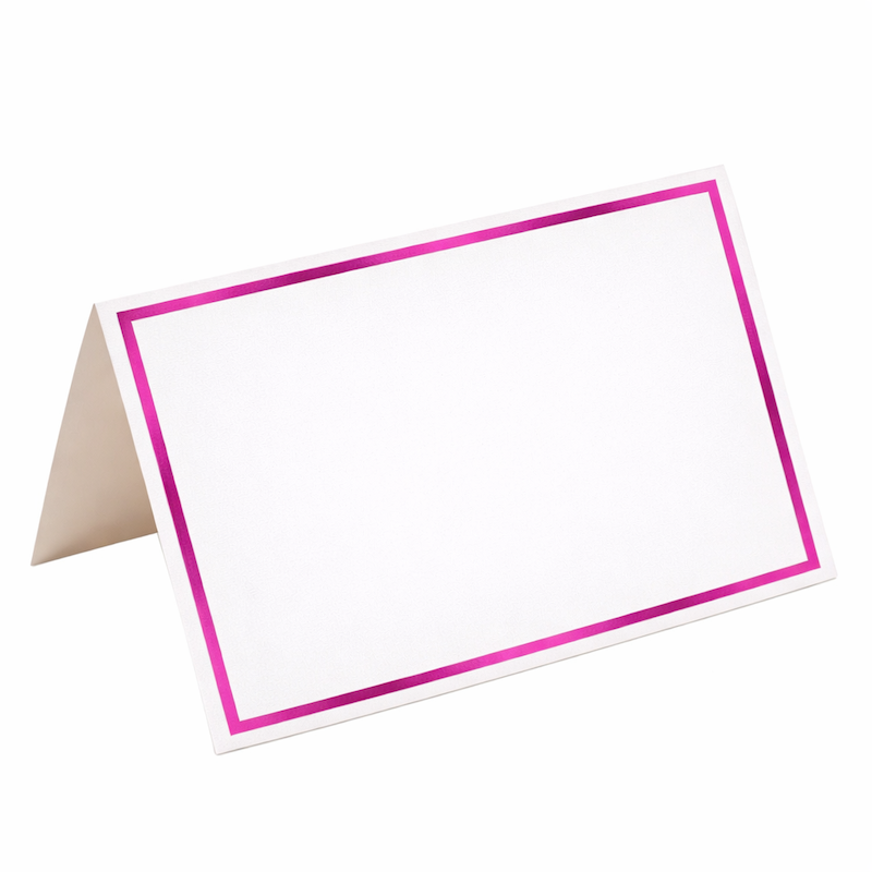 Hvite Bordkort med Rosa Bord