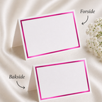 Hvite Bordkort med Rosa Bord