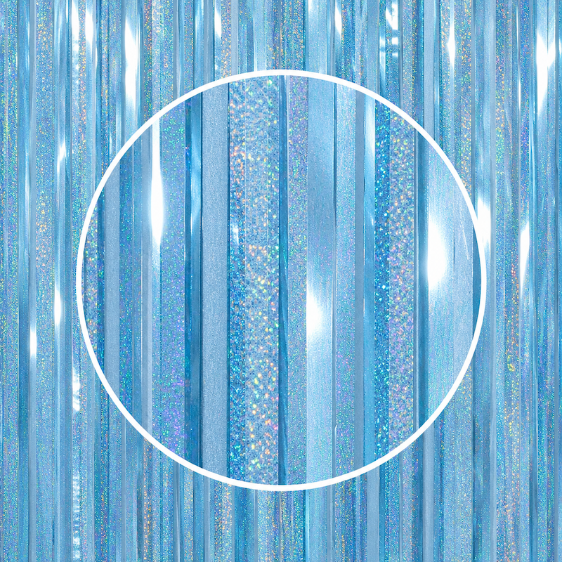 Blå Perlemor Glittergardin