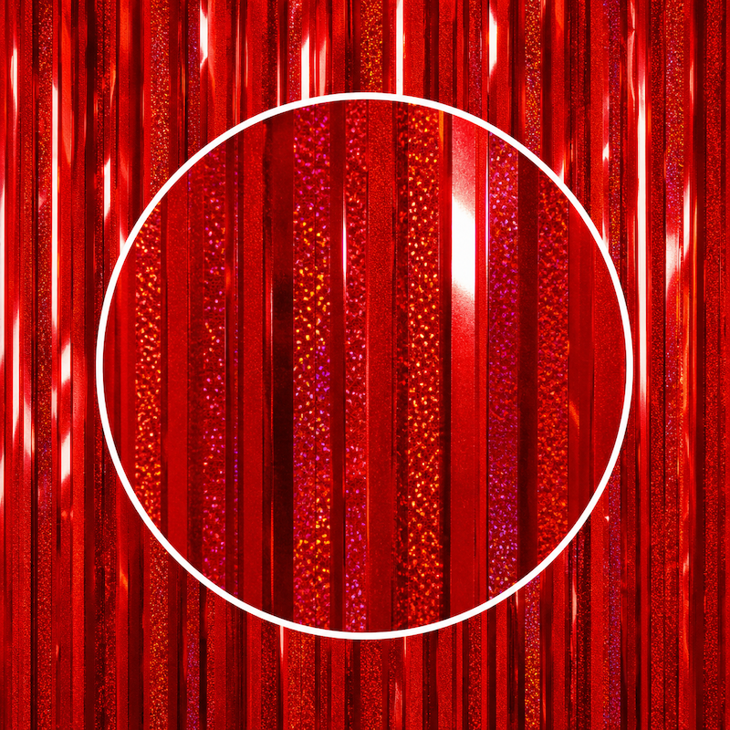 Rød Perlemor Glittergardin