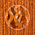 Orange Glittergardin med Sølvstjerner