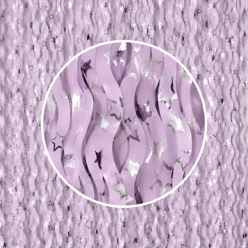 Lavendel Glittergardin med Sølvstjerner