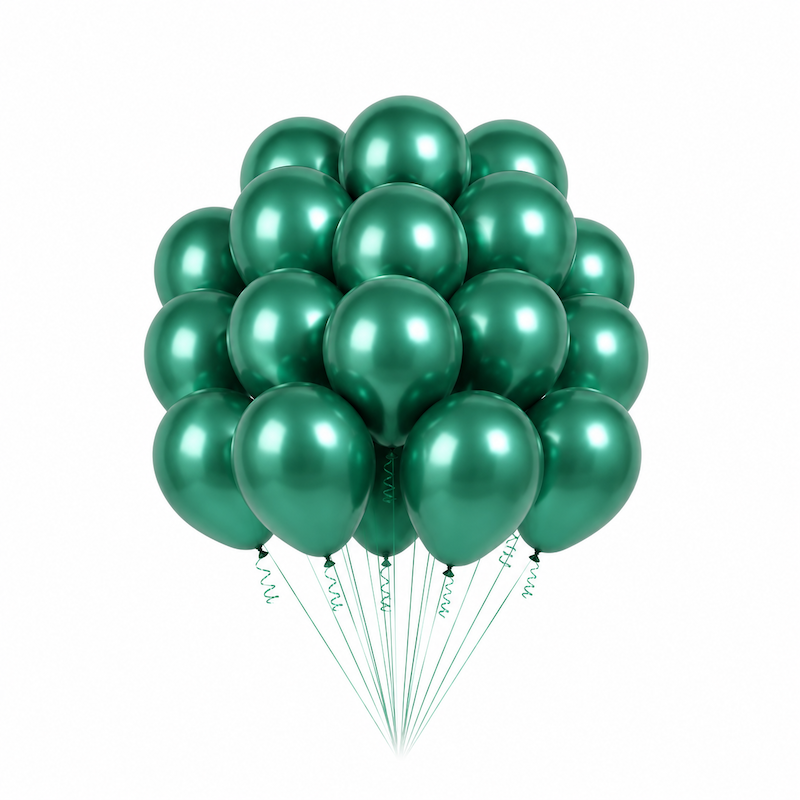 Grønne Metallic Ballonger, 20 stk