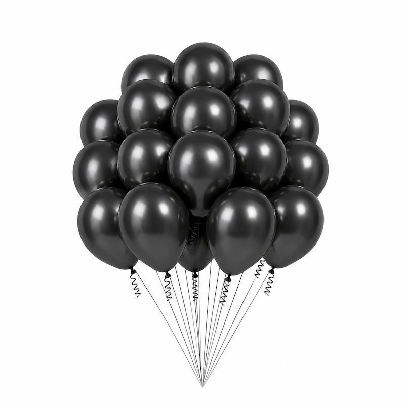 Sorte Metallic ballonger, 20 stk