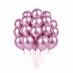 Lys Rosa Metallic Ballonger, 20 stk