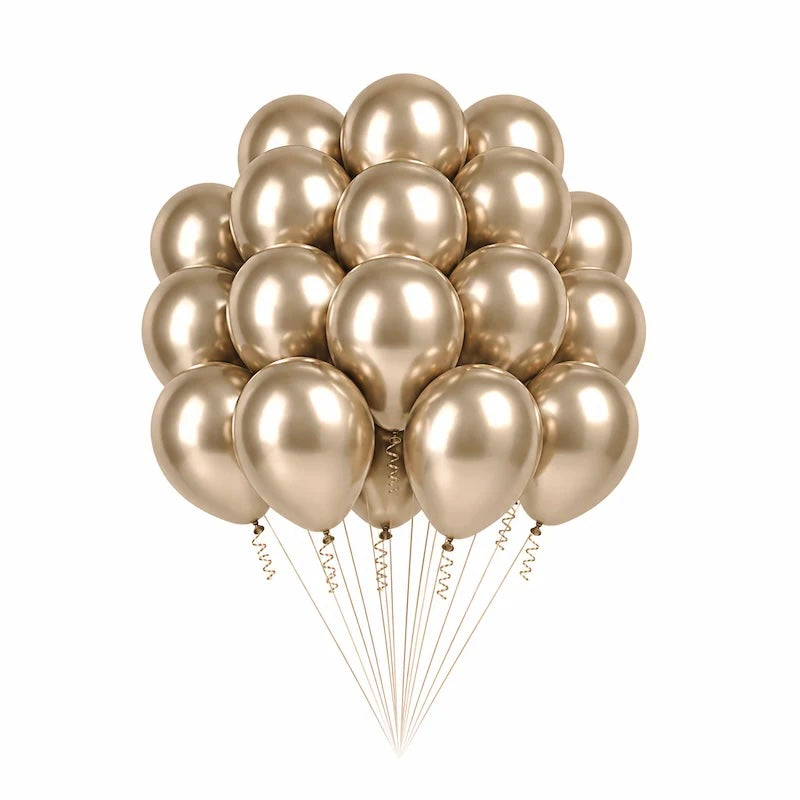 Champagne Metallic Ballonger, 20 stk
