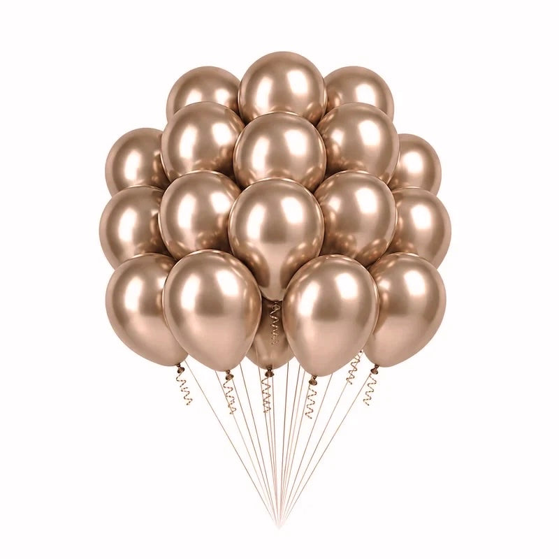Champagne Metallic Ballonger, 20 stk