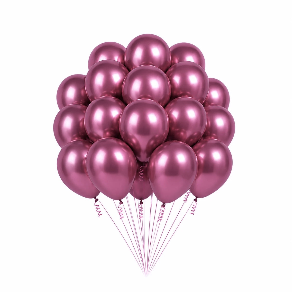 Rose Red Metallic Ballonger, 20 stk