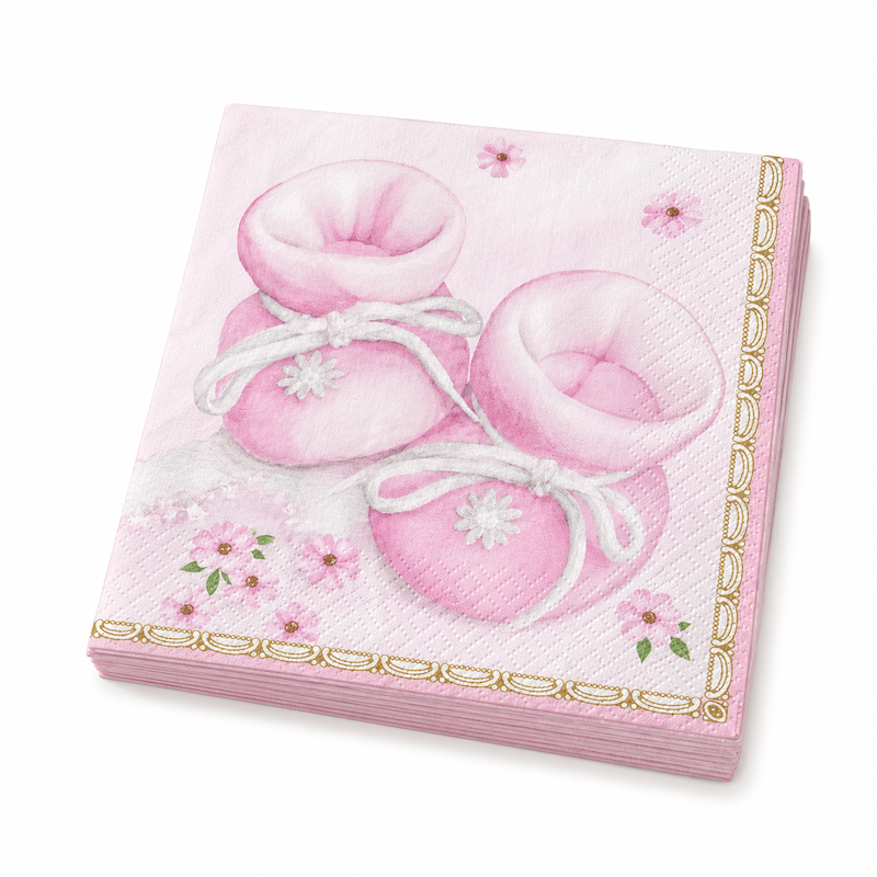 Rosa Babyshower Papirservietter