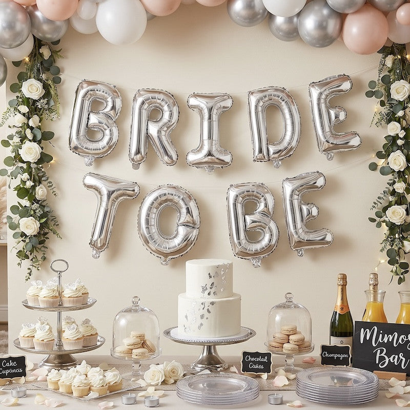 Sølv Bride to Be Foliebanner