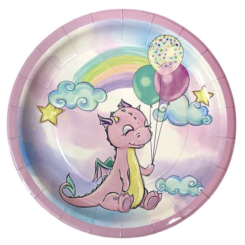 Lille Dino Papptallerkener, 23 cm