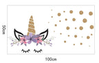 Enhjørning Gull & Sort Wallsticker