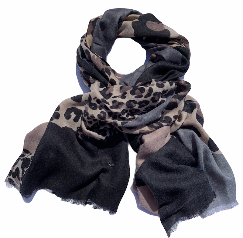 Skjerf, Sort & Beige
