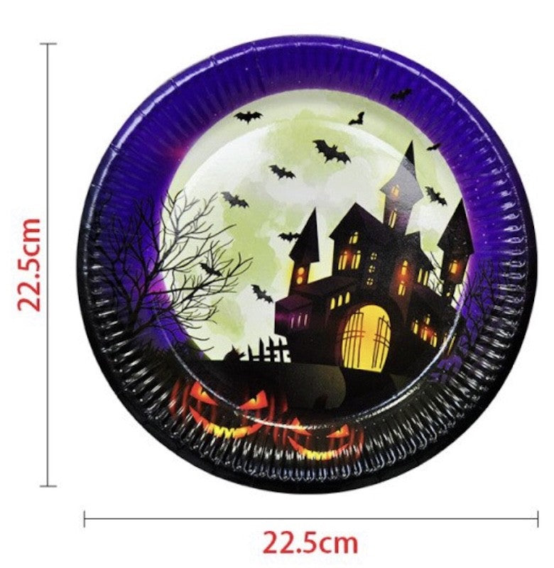 Halloween Papptallerkener, 10 stk